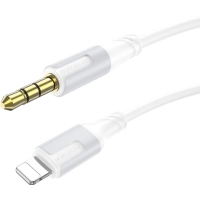Кабель мультимедійний Lightning to 3.5mm M 1.0m white BOROFONE (6941991108570)