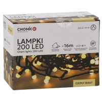 Гірлянда Chomik Кульки-змійка 200 LED 16 м, теплий білий, IP44, від мережі (5900779880146)