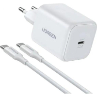 Зарядний пристрій Ugreen USB-C GaN 45W + cable USB-C to USB-C X524 white (65055)