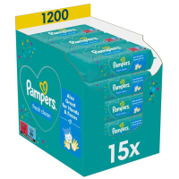Дитячі вологі серветки Pampers Fresh Clean 15 пачок х 80 шт (1200 шт) (8001841078496)