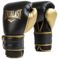 Боксерські рукавички Everlast PowerLock Boxing Training Gloves P00002664 чорний, золотий 14 унцій (009283611989)