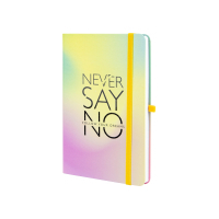 Книга записна Optima А5 NEVER SAY NO, тверда обкладинка папір, гумка, білий блок лінія (O20812-41)