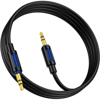 Кабель мультимедійний 3.5mm M to 3.5mm M 1.0m silicone black BOROFONE (6941991114373)