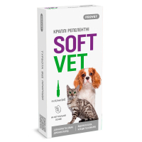 Краплі для тварин ProVET SOFTVET для котів та собак дрібних порід репелентні 4х0.5 мл (4823082441211)