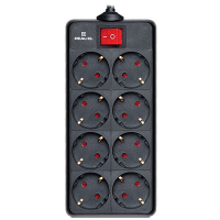 Мережевий фільтр живлення REAL-EL REAL-EL RS-8 PROTECT, 1.8m, black (EL122300021)
