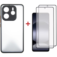 Чохол до мобільного телефона Dengos Kit Xiaomi Redmi Note 14 5G Matte + 2 pcs glass (Black) (DG-CTG2P-01)