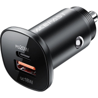 Зарядний пристрій Acefast 1xUSB-C PD20W + 1xUSB QC3.0 18W car adapter metal (6974316280330)