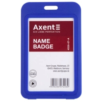 Бейдж Axent вертикальний, PP, 50х85мм, синій (4530-07-A)