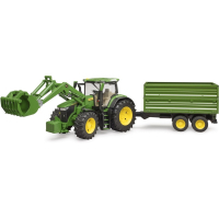 Масштабна модель автомобіля Bruder трактор John Deere 7R 350 з навантажувачем та причепом (03155)