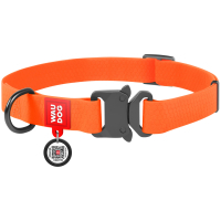 Нашийник для тварин WAUDOG Waterproof з QR паспортом M Ш 20 мм Д 24-40 см(помаранчевий) (27934)