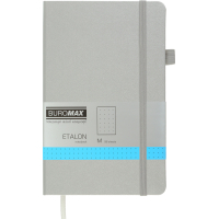 Книга записна Buromax Etalon 125x195 мм 96 аркушів в точку обкладинка зі штучної шкіри Срібна (BM.291360-24)
