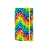 Книга записна Optima А5 Rainbow, тверда обкладинка текстиль, гумка, блок клітинка (O27190-01)
