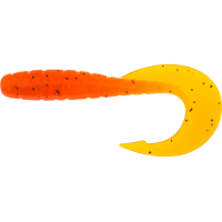 Силікон рибальський FishUP Mighty Grub 3.5" 049 - Pumpkin Orange/Black (7 шт/уп) (1864.04.26)