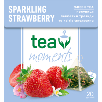 Чай Tea Moments Sparkling Strawberry зелений 20х1.8 г пірамідки (tm.02920)