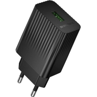 Зарядний пристрій BOROFONE BAS72A USB QC3.0 18W black (6941991122637)