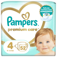 Підгузки Pampers Premium Care Maxi Розмір 4 (9-14 кг) 52 (4015400278818)