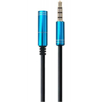 Кабель мультимедійний 3.5mm M to 3.5mm F 1.0m (4pin) Maxxter (A-3434-1m)