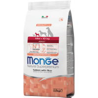 Сухий корм для собак Monge Dog Mini Adult лосось, рис 2.5 кг (8009470011570)