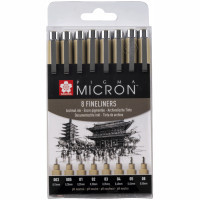 Лайнер Sakura Набір Pigma Micron 8 шт, Чорний (8712079459536)