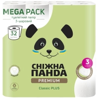 Туалетний папір Сніжна Панда Premium Classic Plus 3 шари 32 рулони (4820183972866)