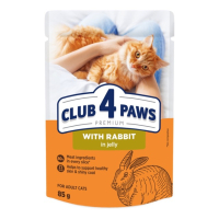 Вологий корм для кішок Club 4 Paws з кроликом у желе 85 г (4820269142510)