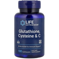 Вітамінно-мінеральний комплекс Life Extension Глутатіон, цистеїн та вітамін C, Glutathione, Cysteine & C, 100 капсул (LEX-15411)