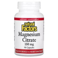 Вітамін Natural Factors Магній цитрат, 150 мг, Magnesium Citrate, 90 капсул (NFS-01652)