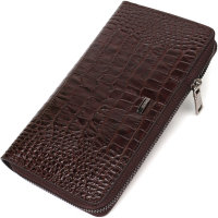 Гаманець Bond Accessories З одним відділенням з натуральної шкіри Коричнева (22028)