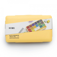 Гуашеві фарби HIMI Jelly Cup 18 кольори по 30 мл, жовтий пластик.пенал (6974712453703)