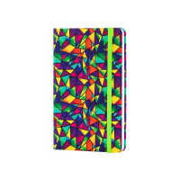 Книга записна Optima А5 Rainbow, тверда обкладинка текстиль, гумка, блок клітинка (O27190-03)