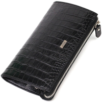 Гаманець Bond Accessories З натуральної шкіри Чорна (22049)