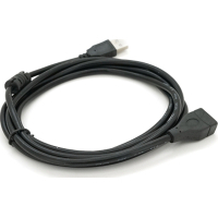 Дата кабель USB 2.0 AM/AF 2.0m ferrite black Voltronic (YT-AM/AF-2.0B)