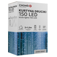 Гірлянда Chomik Штора" 150 LED холодний білий, 3x1,5 м, USB, з пультом, IP20, від мережі (5900779898493)