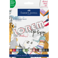 Набір маркерів Faber-Castell двосторонніх Goldfaber Gofa Sketch Markers, 12 кольорів (32609)