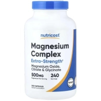 Вітамінно-мінеральний комплекс Nutricost Магнієвий комплекс, 500 мг, Magnesium Complex, 240 капсул (NCS67277)