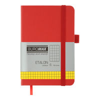 Книга записна Buromax ETALON 95 х 140 мм, 96 аркушів, клітинка, червоний (BM.296160-05)