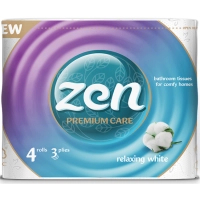 Туалетний папір Zen Premium Care Relaxing White 3 шари 4 рулони (5944582100176)