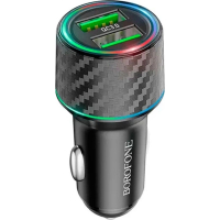 Зарядний пристрій BOROFONE 2xUSB QC3.0 36W car adapter black (6941991101205)