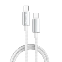 Дата кабель USB-C to USB-C 1.0m 5A 100W zinc alloy braided white ColorWay (CW-CBPDCC098-WT)