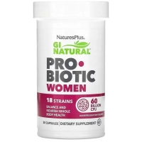 Вітамінно-мінеральний комплекс Natures Plus Пробіотик для жінок, 60 млрд ДЕЯ, GI Natural, Probiotic Women, 30 кап (NTP43906)