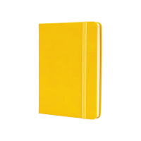 Книга записна Optima А6 SQUARE, тверда обкладинка, гумка, кремовий блок лінія, жовтий (O20386-05)