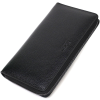 Гаманець Bond Accessories З одним відділенням з натуральної шкіри Чорна (22029)