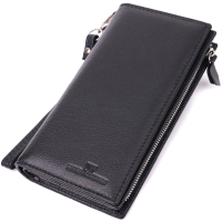 Гаманець ST Leather Унісекс з натуральної шкіри Чорний (22532)