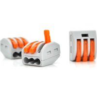 З'єднувач кабелю 3-pin аналог WAGO K222-413, 15штпак Voltronic (K222-413/15 / 41475)