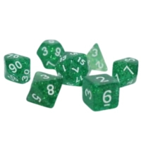 Набір кубиків для настільних ігор Games 7 Days Glitter 7 Dice Set - Green (g7dglit01)