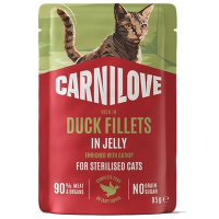 Вологий корм для кішок Carnilove Jelly Duck with Catnip Sterilised 85 г (8595602584727)