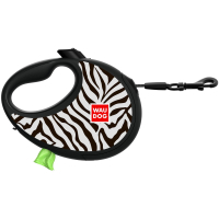 Повідець для собак WAUDOG R-leash з контейнером для пакетів "Зебра", світловідбивна стрічка M (256-0055)
