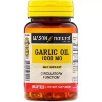 Трави Mason Natural Часникова олія 1000 мг, Garlic Oil, 100 гелевих капсул (MAV-06991)