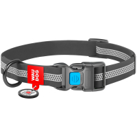 Нашийник для тварин WAUDOG Waterproof пластикова пряжка M Ш 20 мм Д 28-40 см сірий (261511)