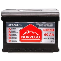 Акумулятор автомобільний NORVEGO ВЕСТА Premium 60A +лів (1) (600 пуск)